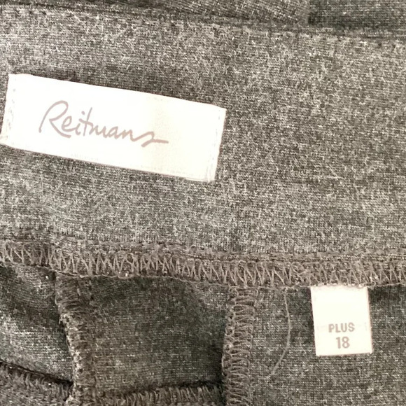 Reitmans Women's Gray Leggings Size Plus 18 Gray Pull-On Narrow Leg Casual Comfy - Picture 5 of 6